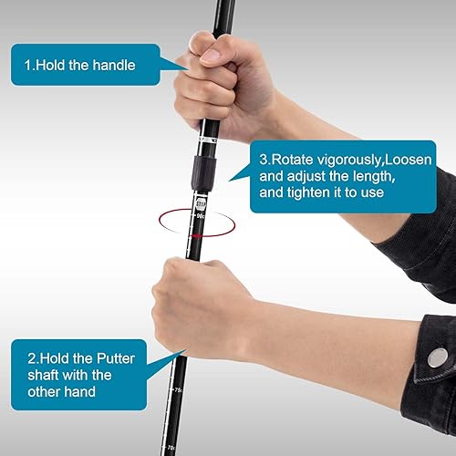 Vista 9 de Lenwen Putter de golf de 2 piezas para hombres y mujeres, longitud ajustable, putter bidireccional para diestros o zurdos, mini palo de golf