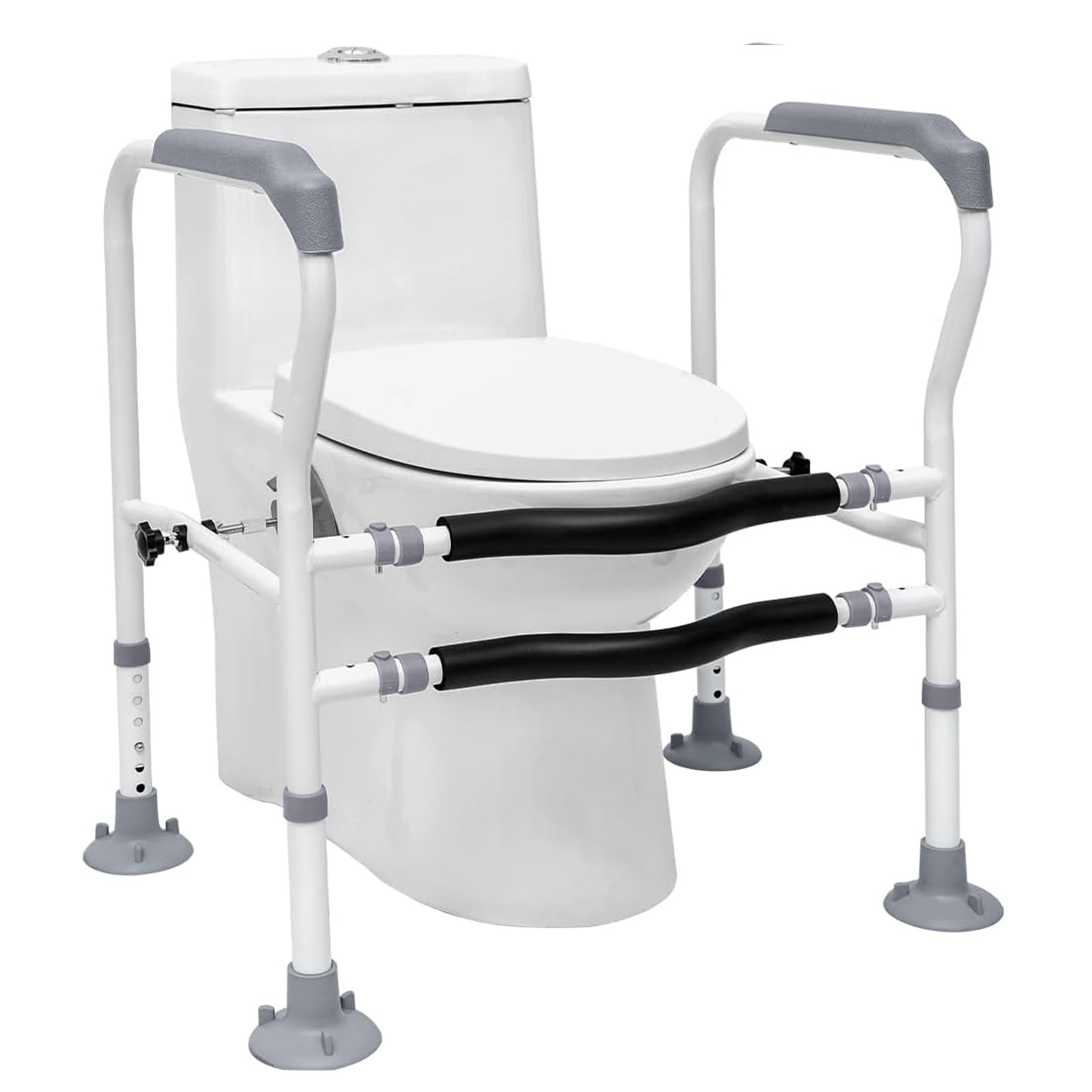 Maniglia per WC,Sostegno per Wc,Supporto WC per anziani,Telaio per WC per disabili e anziani, larghezza e altezza regolabile, adatta per diversi servizi igienici, facile da montare, aiuto per la cura
