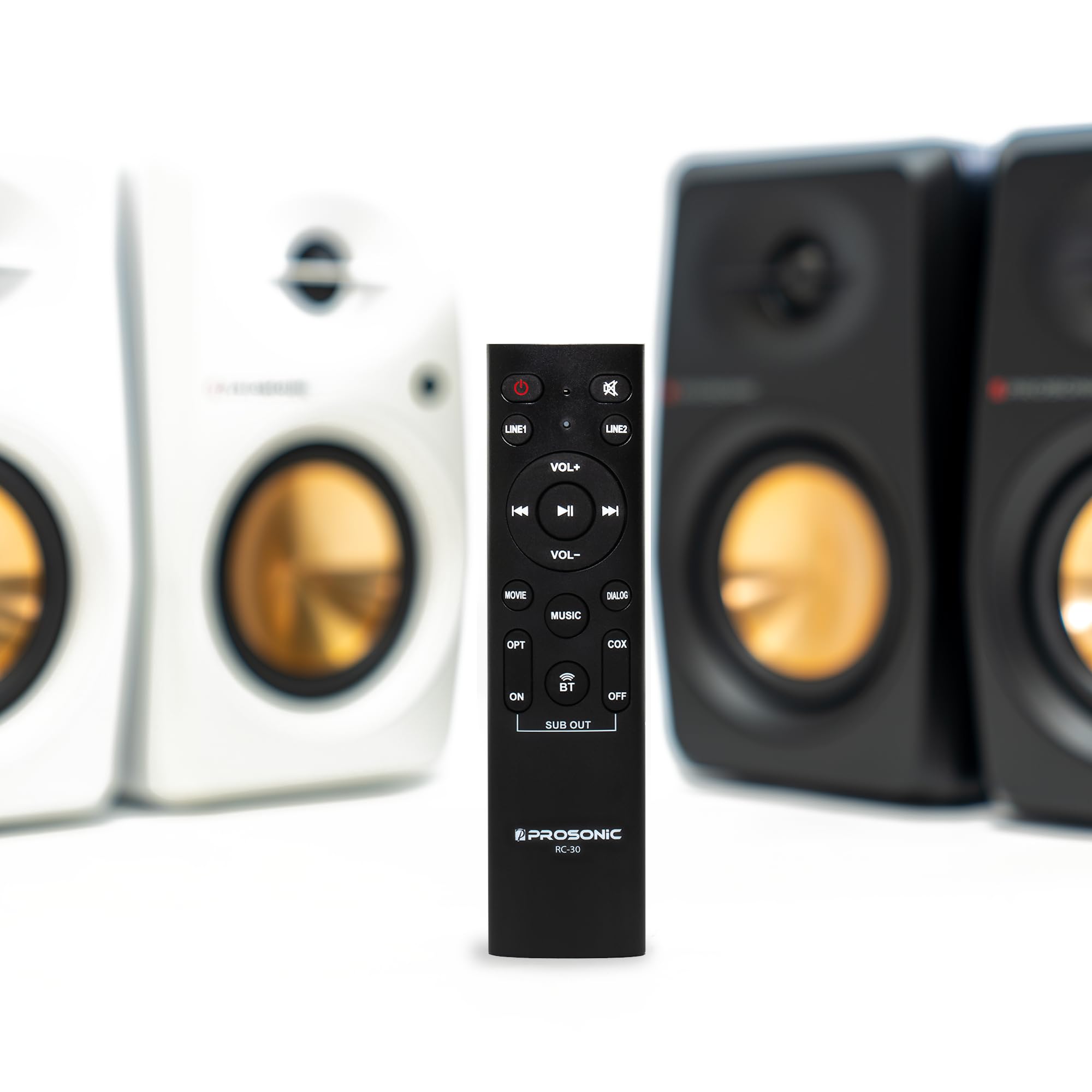 BT30 Altoparlanti da scaffale Bluetooth ad Alimentazione Attiva, Monitor da Studio, Giradischi con Ingresso Ottico, Ingresso coassiale, Ingresso 2X RCA Aux Line, 60 Watt, (Bianco)