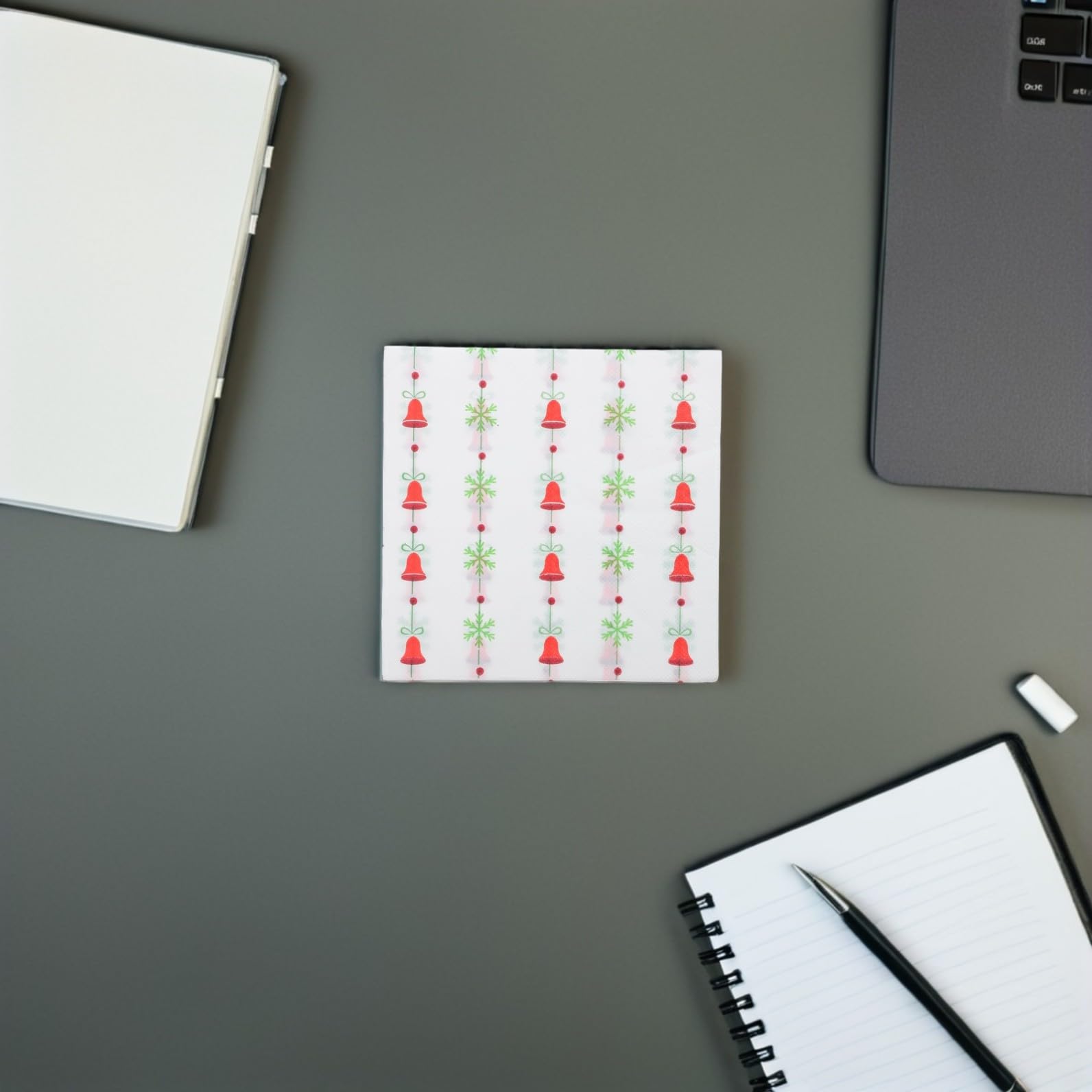 FOMIYES 120pezzi Tovaglioli di Carta Natalizi Rossi Motivo Campane Tovaglioli Usa e Getta per Feste di Natale da Tavolo per Unità