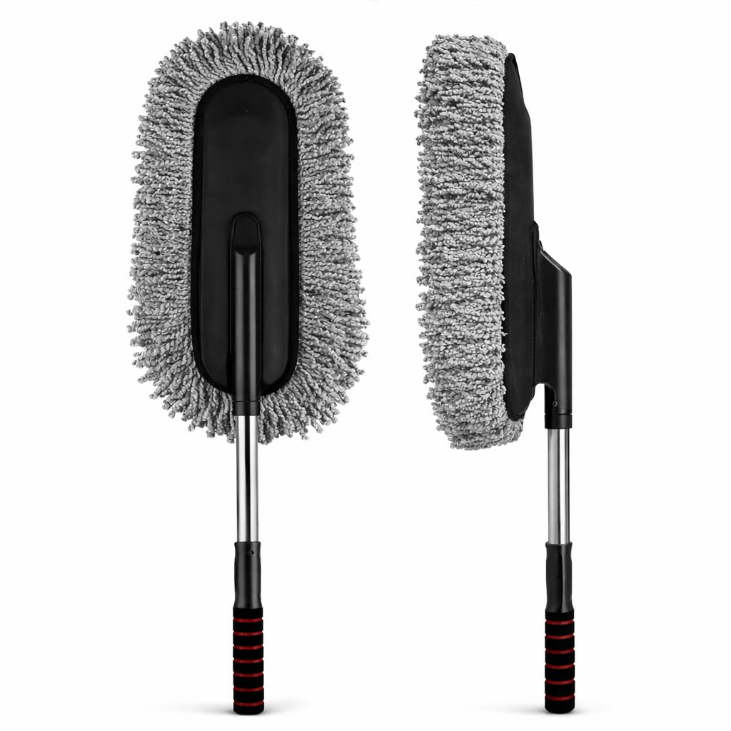DecorTwist Microfiber Car Duster — 33 Inch Extendable Handle, Absorbs Dust & Moisture 3X Better | Scratch-Free Cleaning Brush for Car, Bike & Home | Washable & Reusable-image-28