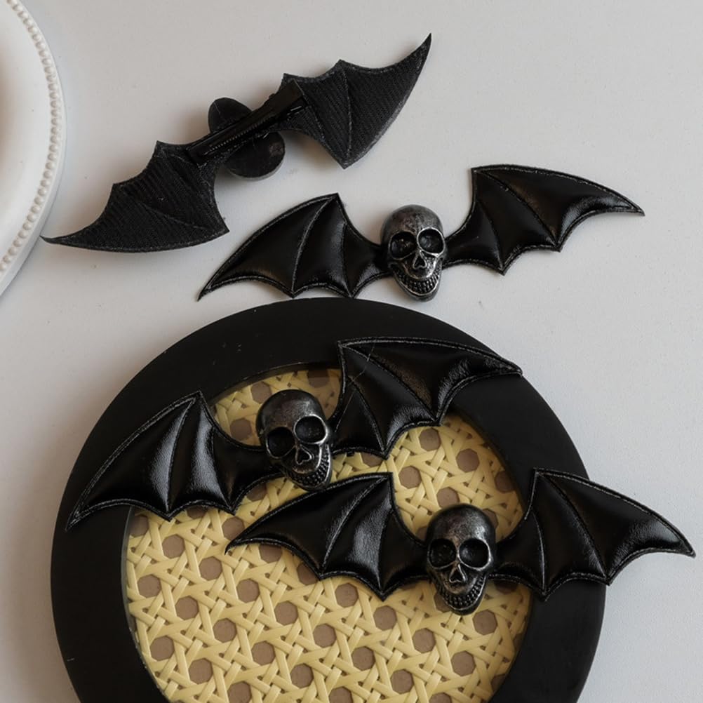 FRCOLOR Halloween Bat Claw Clip Goth Bat Wings Hair Clips Skull Barrettes Cosplay Accessories for Women and Girls - Image 3
