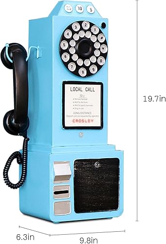 Miniatura 2 de Teléfono Antiguo – Esfera Rotativa Modelo de Teléfono Fijo Vintage Clásico Accesorios Retro Montados en la Pared, Manualidades, Ornamentos,