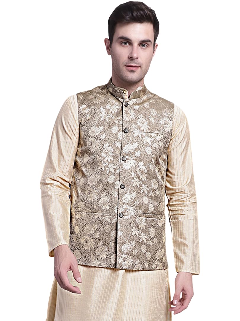 jompers Men's Woven Design Nehru Jacket-picture-11