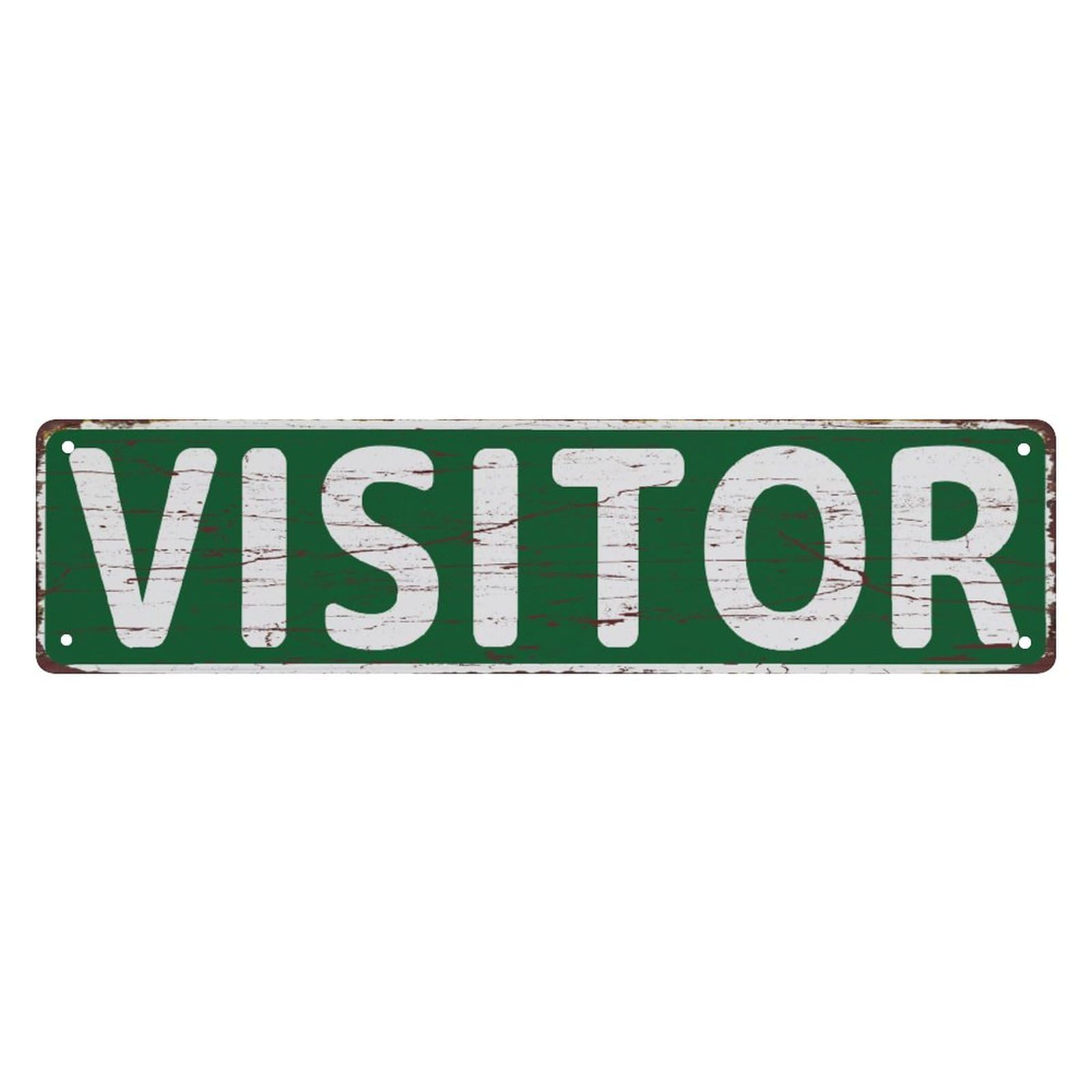 Peiyeety A002 Vintage Metal Tin Sign Decorative Wall Art Visitor Themed Sign, Rustic Style, Durable Waterproof Rustproof, For Home, Home Decor, Entryway, Easy To Mount, 4X16 Inch
