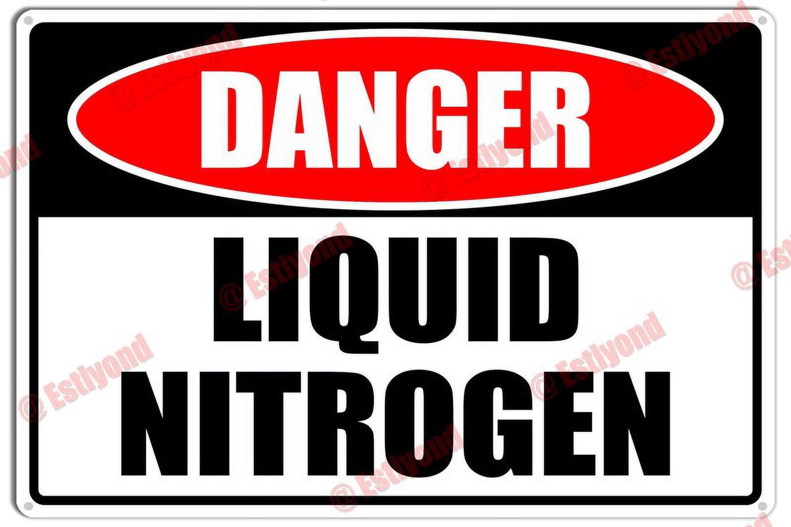 peiyeety Liquid Nitrogen Caution Warning Notice Aluminum Metal Sign 8"X12"