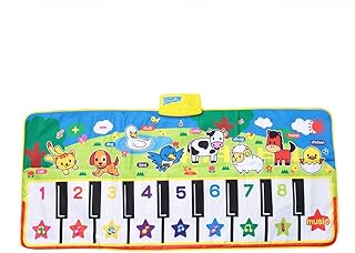 Hztyyier ABC Mats for Floor Two Step and Dance Kids Musical Mats, Music Piano Keyboard Dance Floor Mat Carpet Blanket Touch Playmat Early Education Toys for Baby Girls Boys