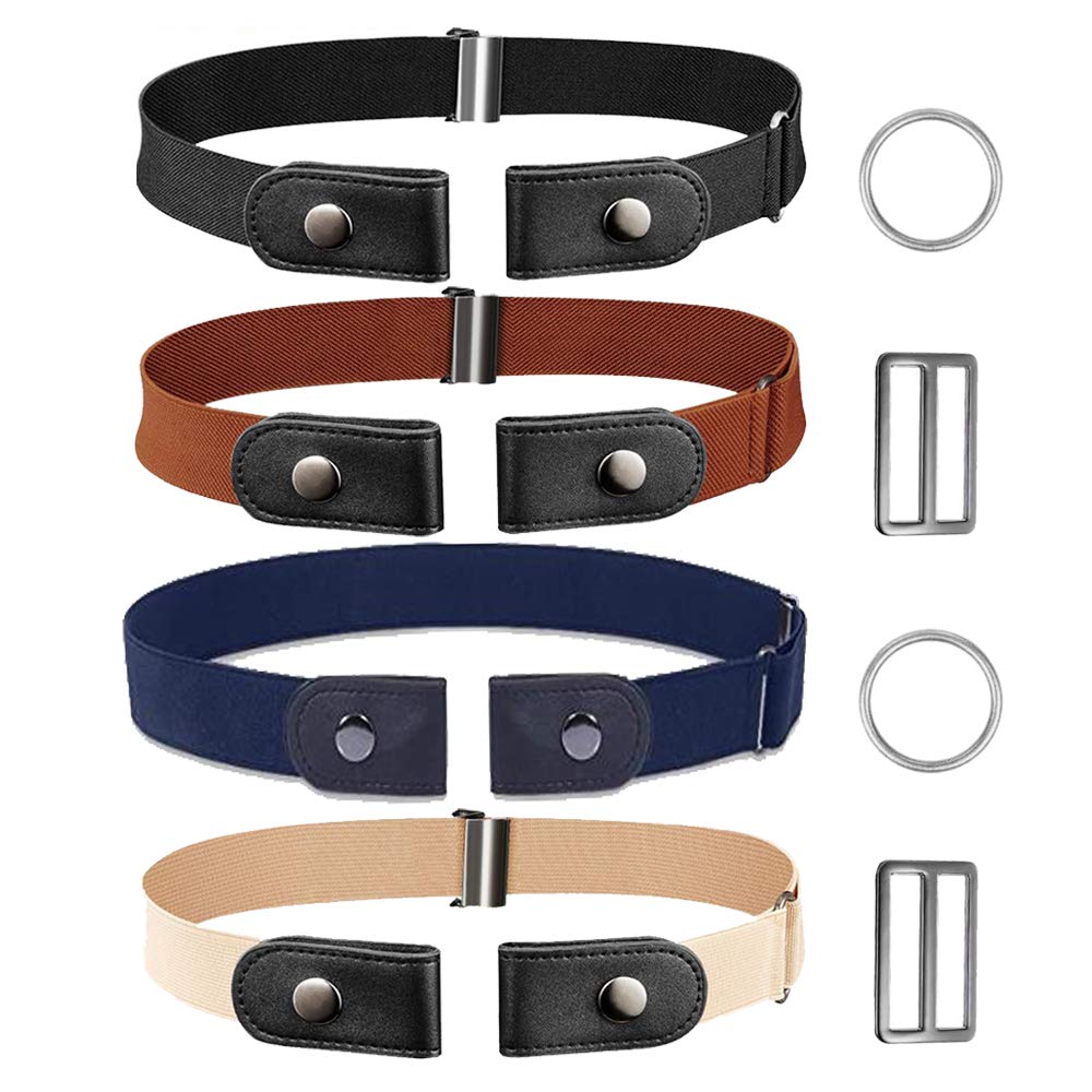 8 stuks riemen zonder gesp voor heren en dames, elastische riem zonder