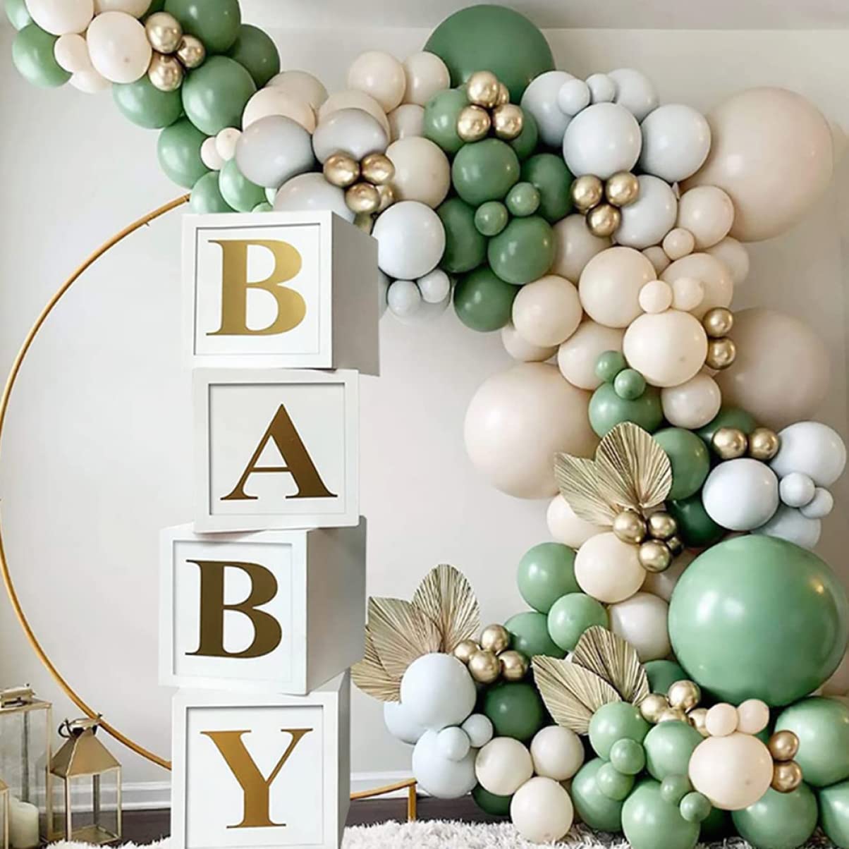 ULTECHNOVO Coffrets pour Shower Décorations pour Shower Garçon Boîtes à Ballons pour Garçon Fille avec Lettres Bloc pour Fille