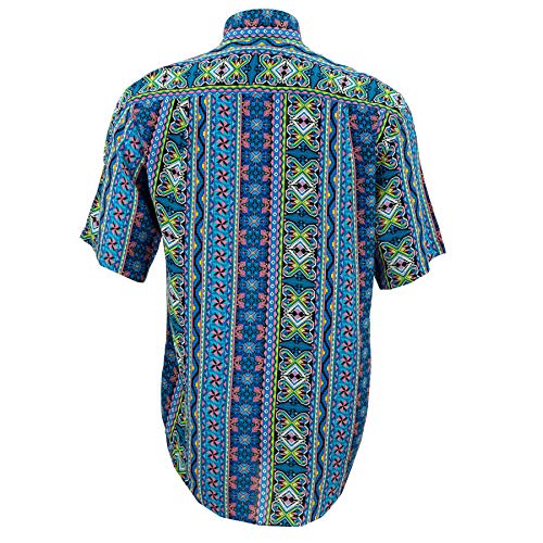 Chemise géométrique aztèque manches courtes au style graphique unique