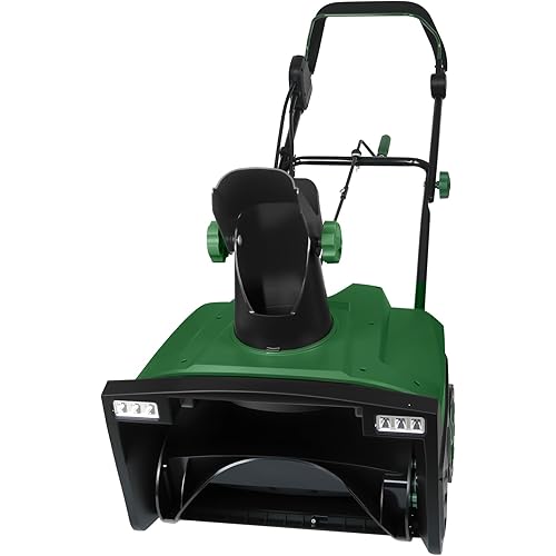 Prostormer Electric Snow Blower with Dual LEDs & 180° Chute, 20-Inch Clearing Path, 15-Amp Motor Blowing Machine for Snow Removal from Driveway, Sidewalk, and Patio