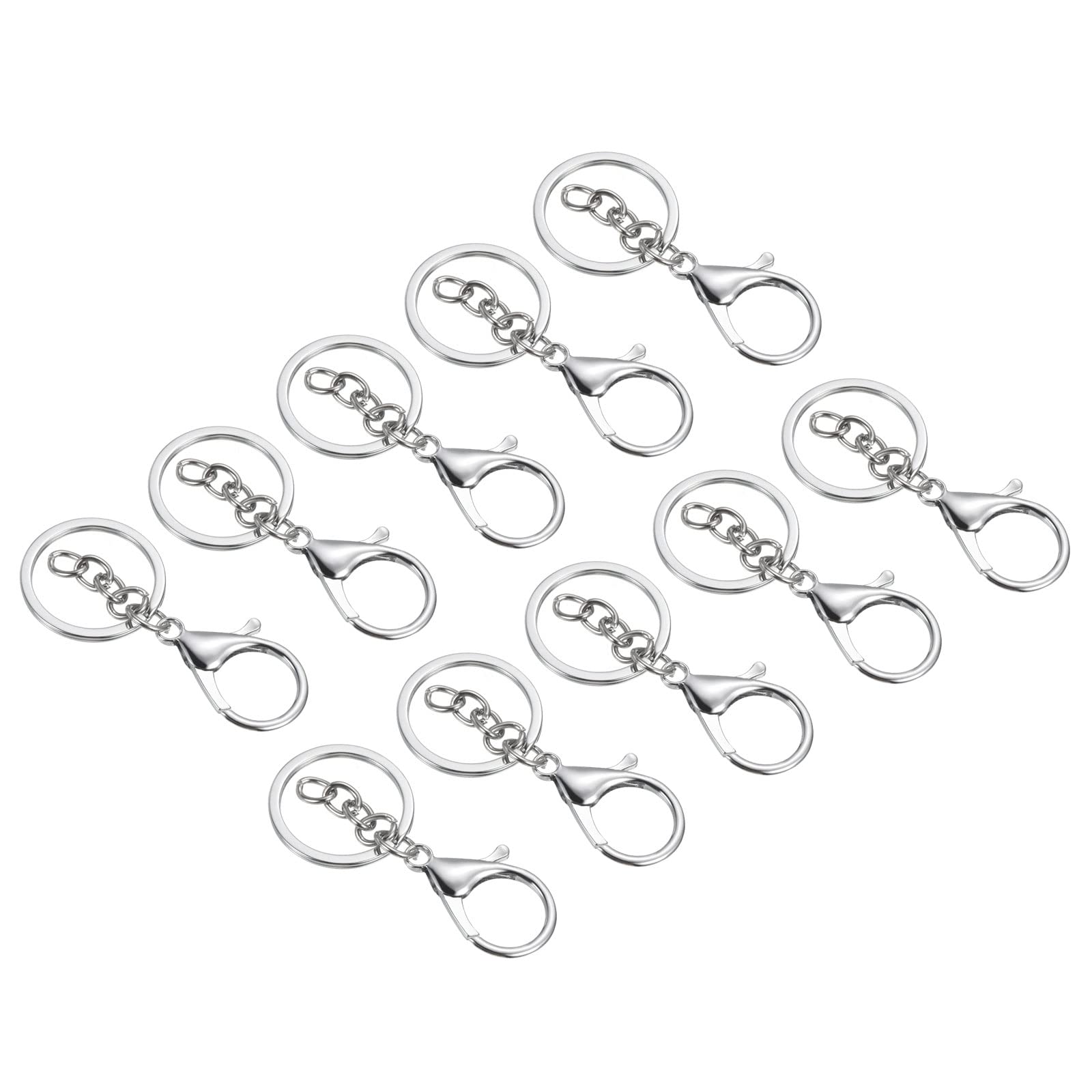 PATIKIL Key Chain Ring Lobster Clasp Keyring Trigger Clip Keychain Holder for Arts Crafts DIY