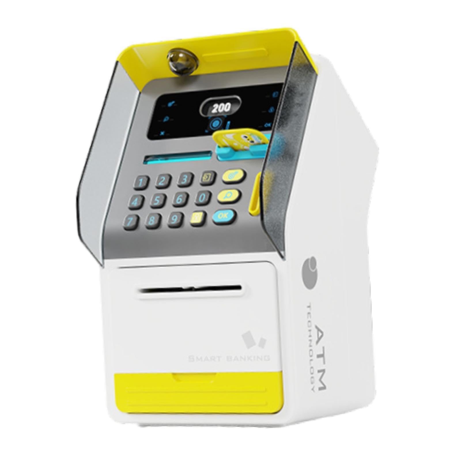 POXZSFX Face Recognition Piggy Bank Creating Magical Experience For Kids While Saving Money Playfully Children Piggy Bank Allows To Deposit And Withdraw Money, Yellow, 15.5x17.5x27cm