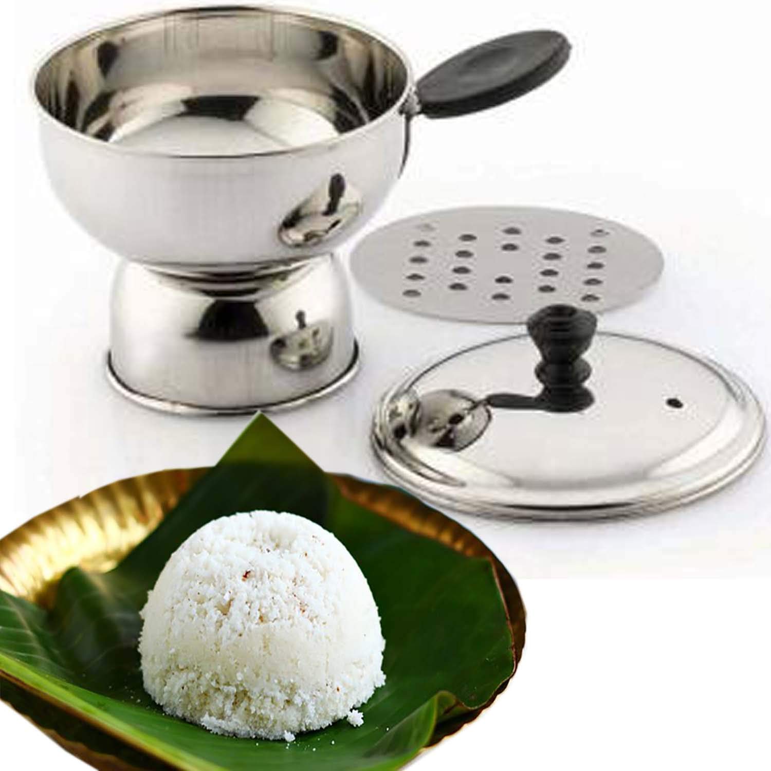 SHARABANI Stainless Steel Chiratta Puttu Maker Round one
