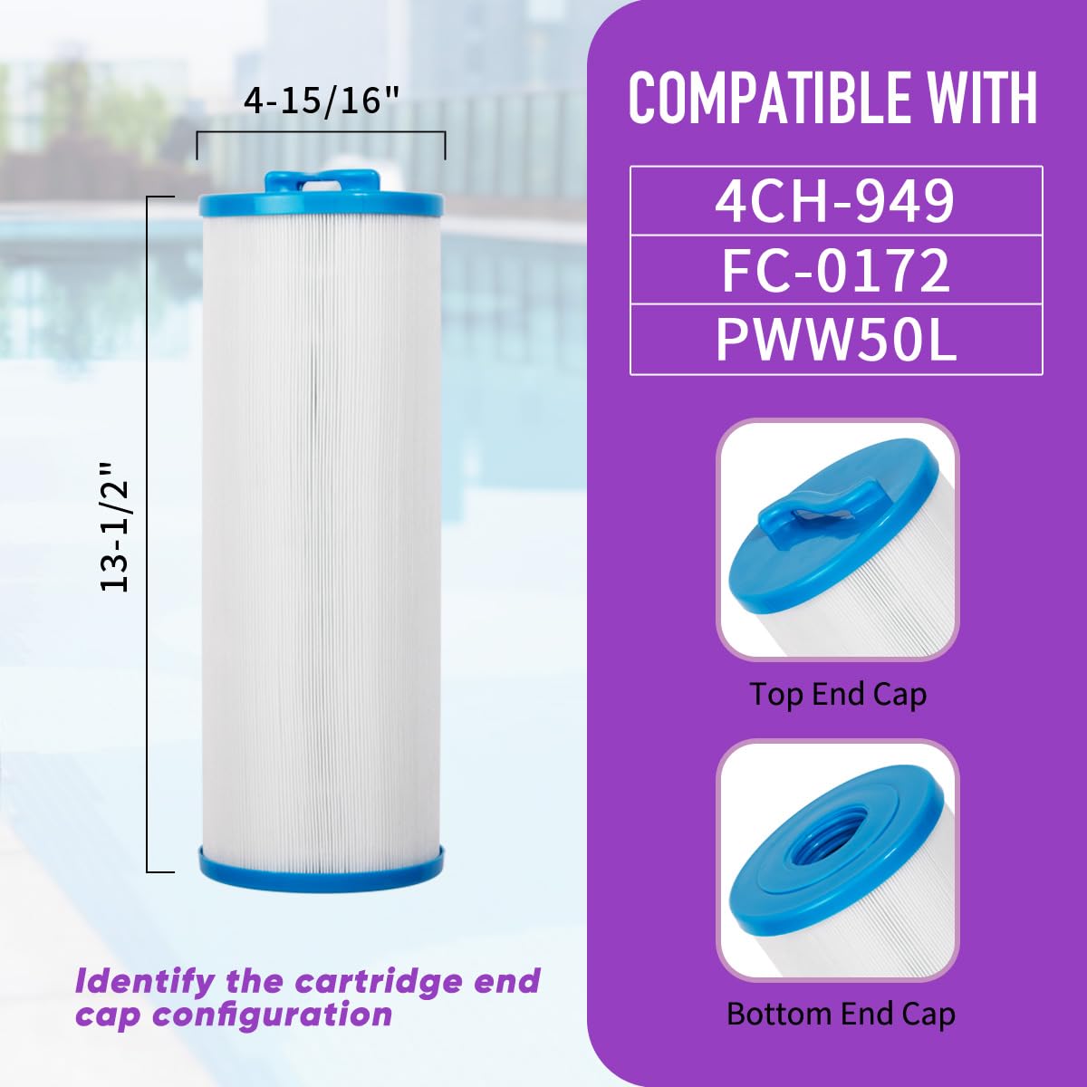 POOLPURE Spa Filter C-5345 - Kompatibel Mit PLBS50, Unicel C-5345 Für Whirlpools & Hot Tubs