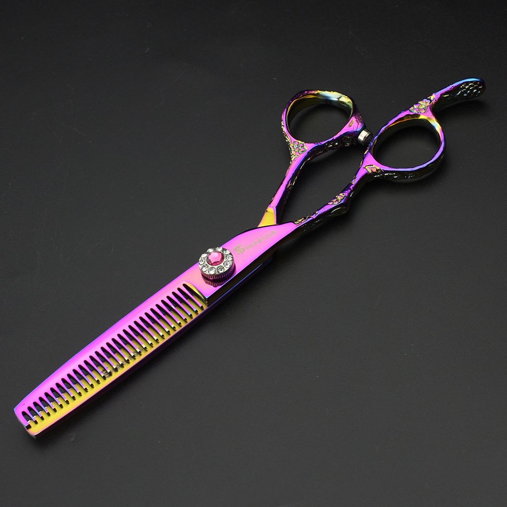 Hairdresser Professional Scissors Set Left-Handed 6 inch Hair sparse Hairdressing Scissors 440C (6-inch thinning Shears-C) - Image 4