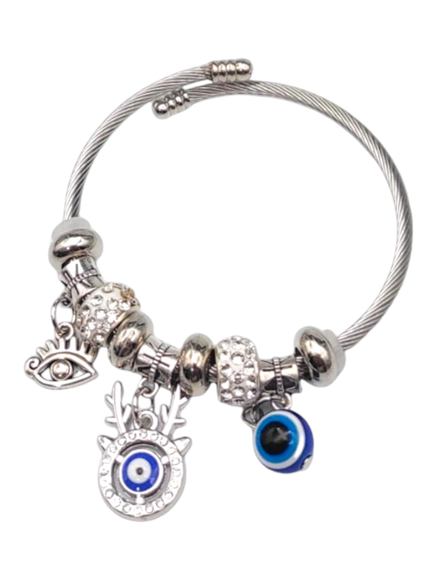 CRAFTY WHEELS Pandora Evil Eye Bracelet for Womens & Girls with Charms, Nazar Battu Size Adjustable Artificial Fashion Jewellery for Girls and Women Gift (B0D9DHHQXL) Amazon Price History, Amazon Price Tracker