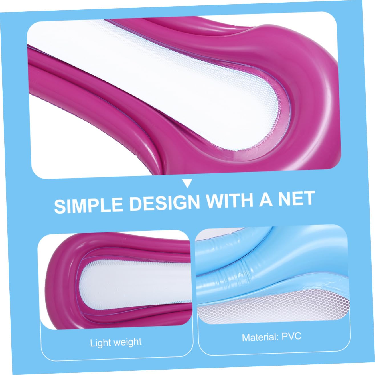 BESTonZON Materassino Galleggiante Portatile Per Piscina Materassino Gonfiabile Pieghevole Rosso Per