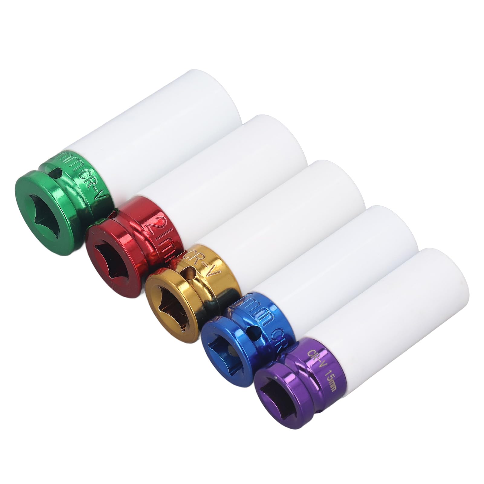 Juego De Dados De Impacto Para Tuercas De Rueda, Con Accionamiento Métrico De 1/2 Pulgada Y SAE De 6 Puntas, 4 Tamaños De Tuercas En Total, Juego De Dados Para