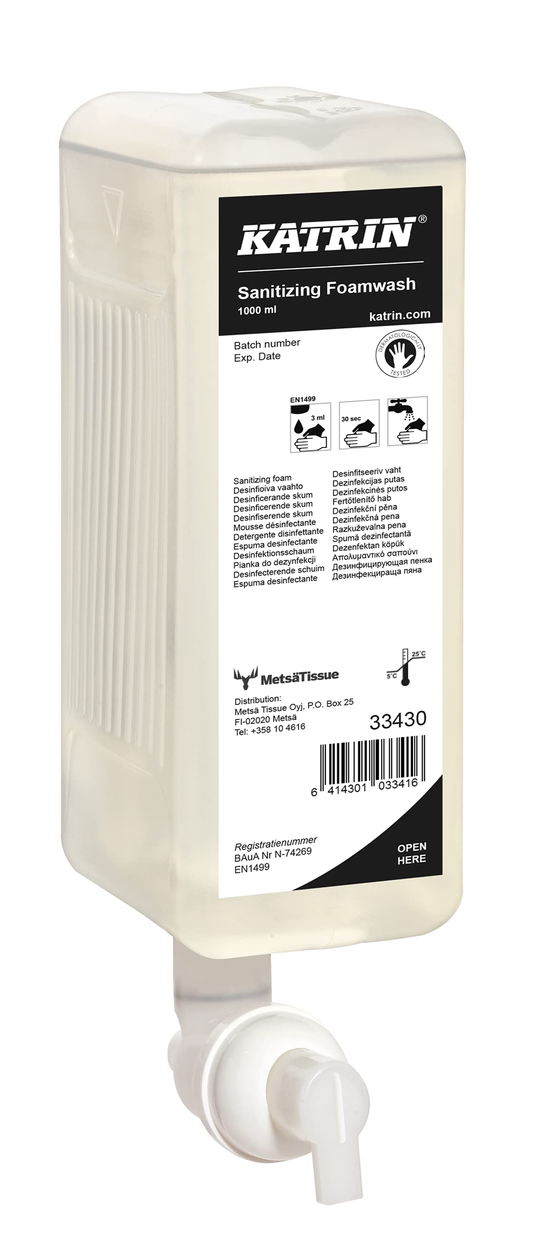 Schaumseife - Katrin Schaumseife Sanitizing, neutral, 6 x 1000 ml