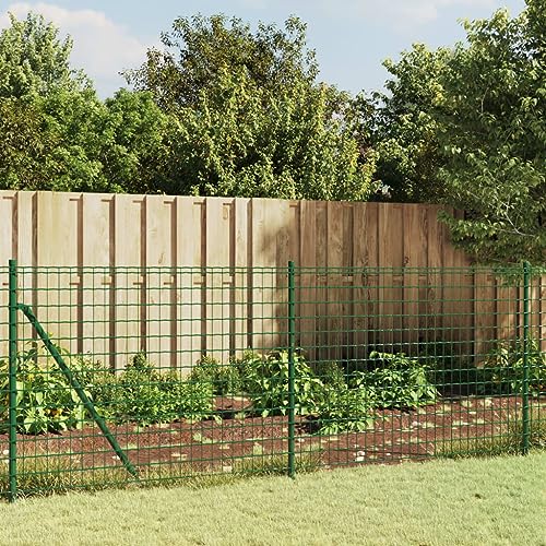 Homgoday Cerca de Alambre con Pinchos de Anclaje Verde 0,8x10 m, Valla de Malla, Tensión Cerca Alambrada, Malla Metálica para Plantas y Animales, múltiples usos