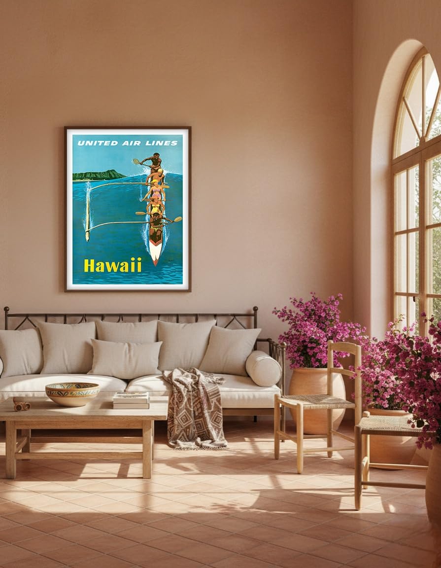 Amazon.com: Hawaii - United Air Lines - Outrigger Canoe Surfing