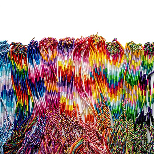 Juego de 100 pulseras ajustables de la amistad, pulseras trenzadas para mujeres, adolescentes y niñas, cuerda trenzada para hombres