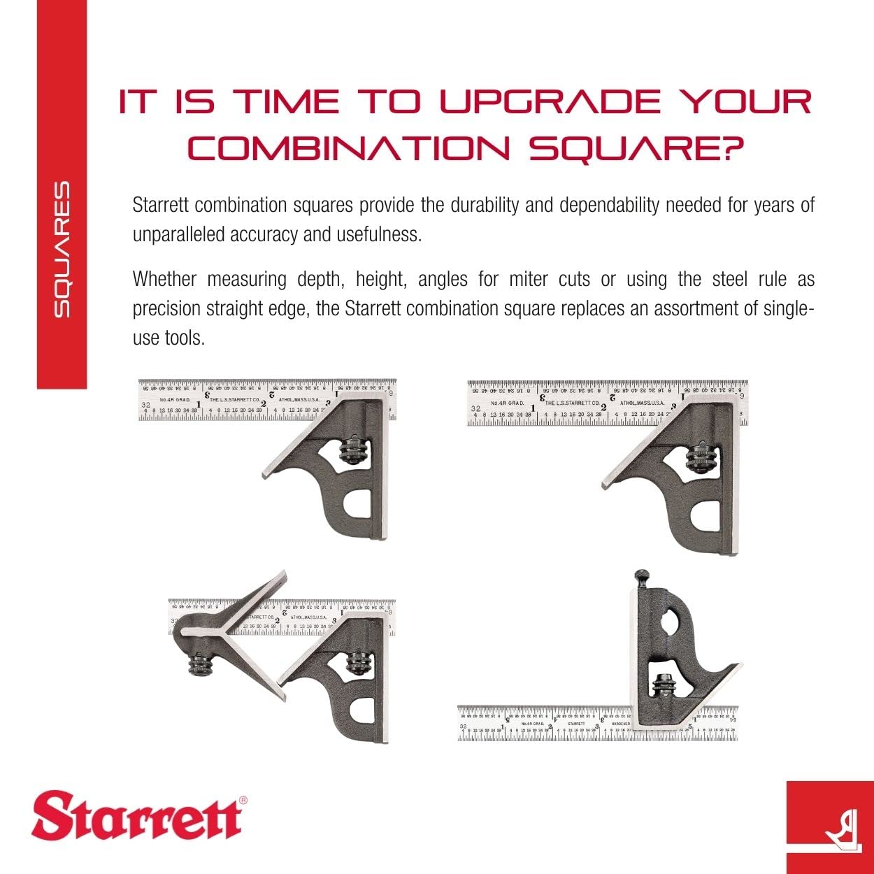Starrett 11MH-300 Équerre ajustable avec graduation métrique 300 mm