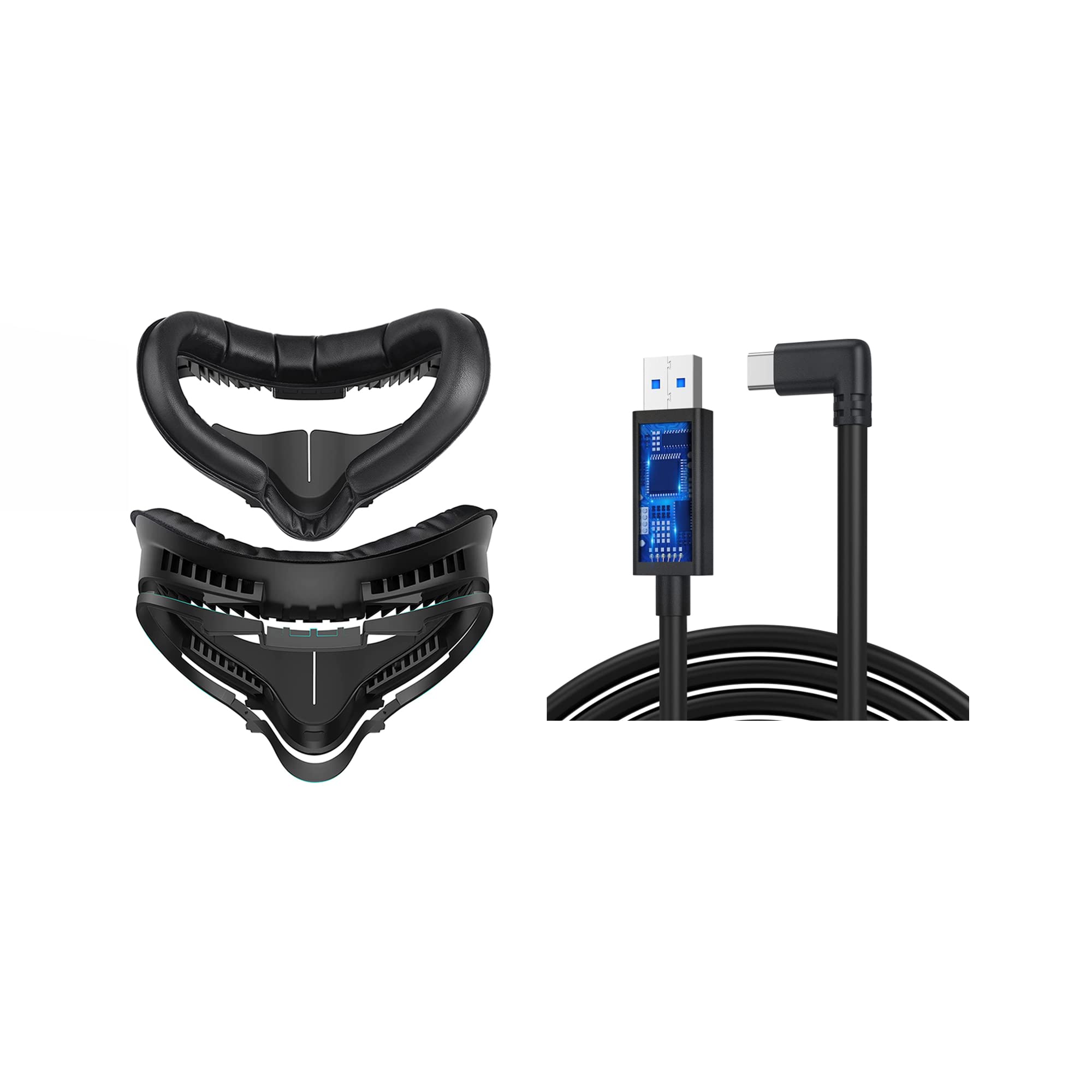 KIWI design USB C Cable 16 Feet/5 Meters and Fitness Facial Interface for Oculus/Meta Quest 2 Access