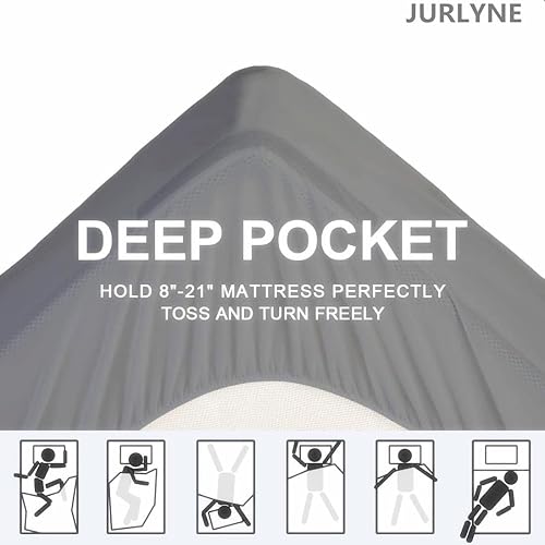 Miniatura 4 de Protector de colchón de tamaño matrimonial, funda de colchón acolchada con relleno de fibra en espiral 5D y 7D transpirable esponjoso, funda de