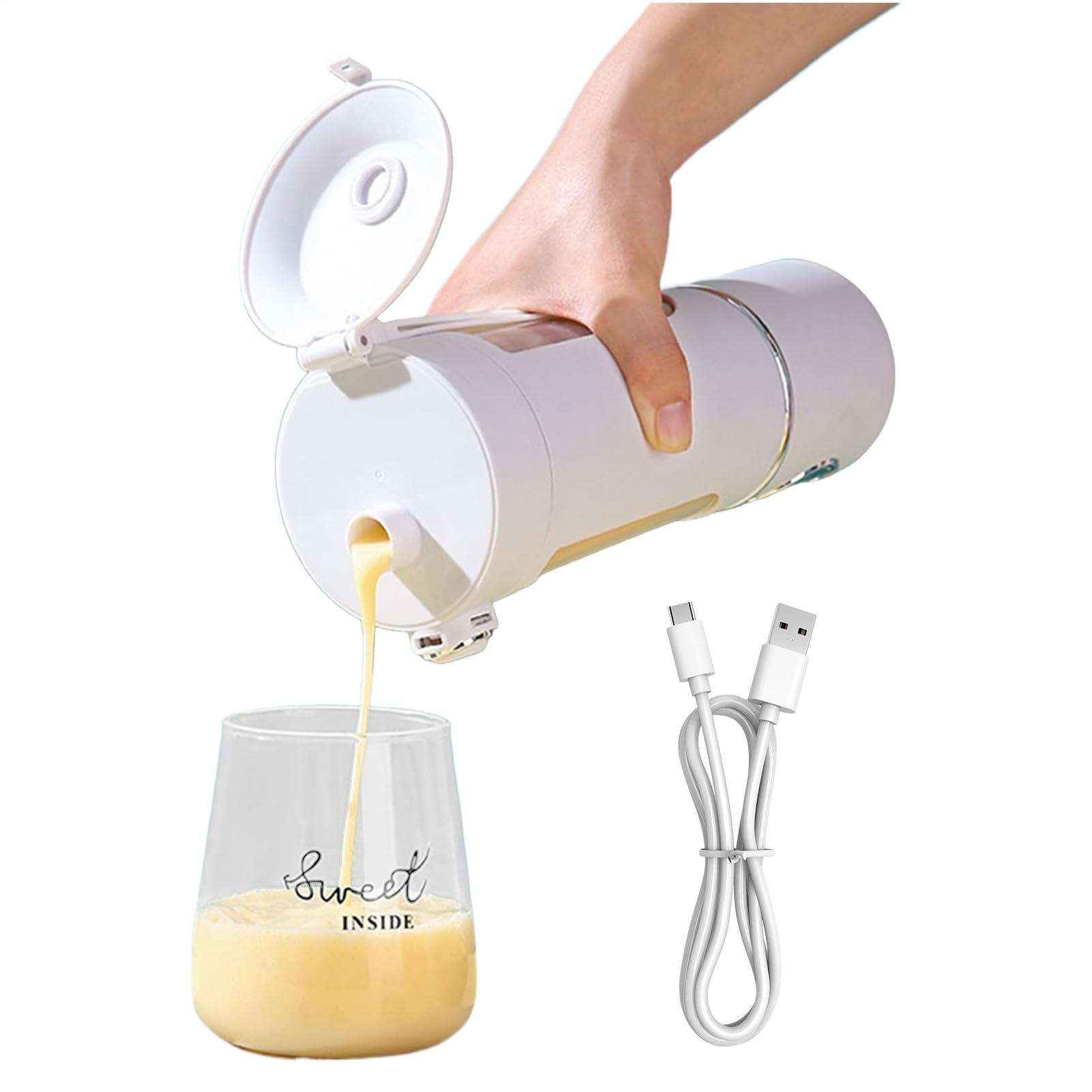 Tragbarer persönlicher Mixer, elektrisch, 700 ml, für Obst und Gemüse, elektrische Saftpresse für Gemüse, für Küche, Reisen, Fitnessstudio, Büro, Universität, Zuhause