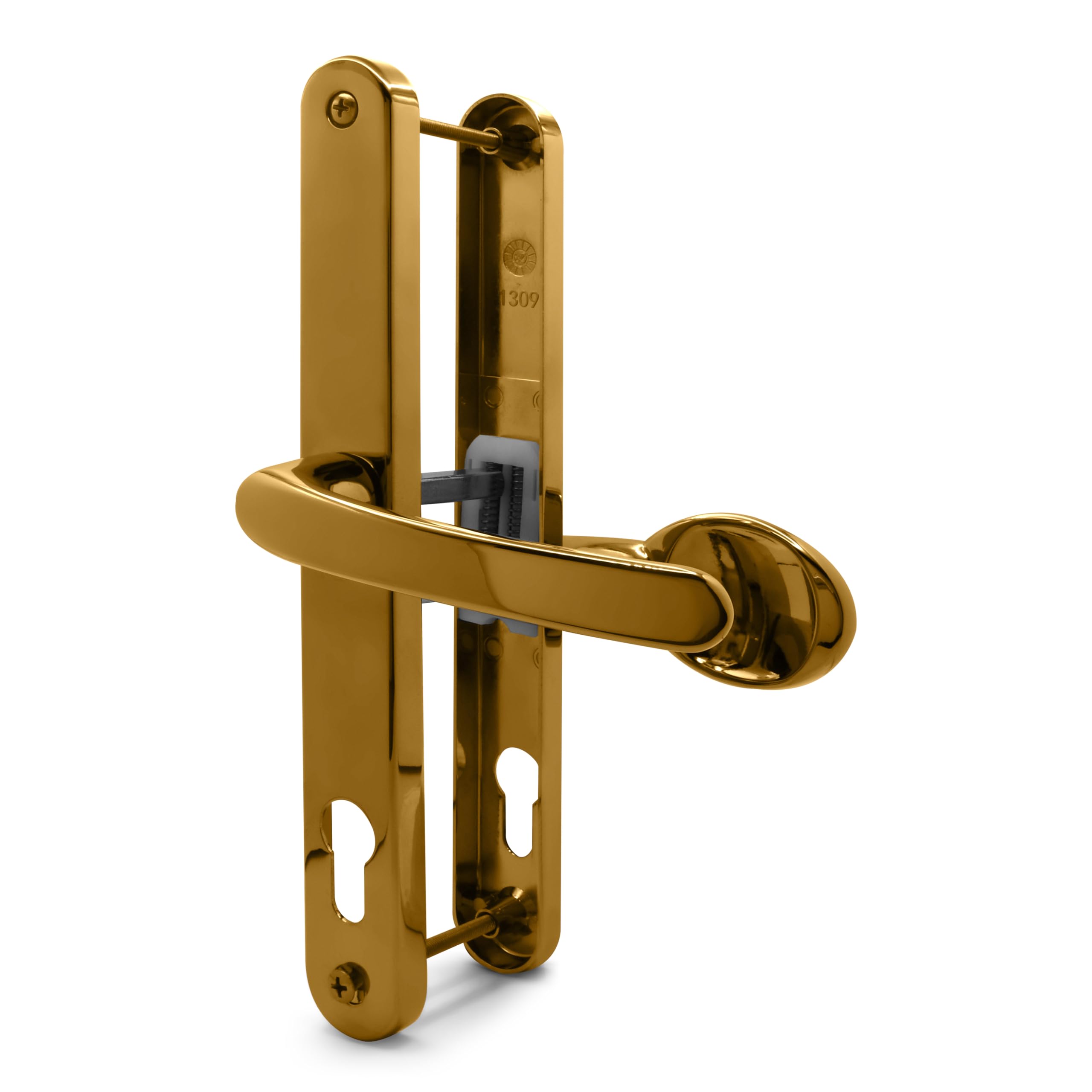 TSS UPVC Door Handles Set, Lever Moveable Pad, 92mm / 62mm PZ (Centres), 240mm Screw to Screw, Backplate 272mm X 32mm