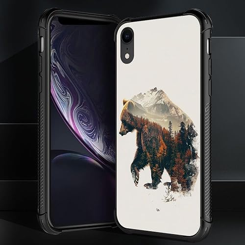 Miniatura 5 de Funda para iPhone XR, diseño de oso de bosque otoñal para iPhone XR para niñas y niños, diseño de patrón a prueba de golpes, antiarañazos, carcasa