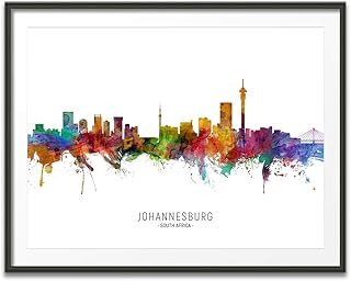 Johannesburg South Africa Skyline art print poster, unframed -8896