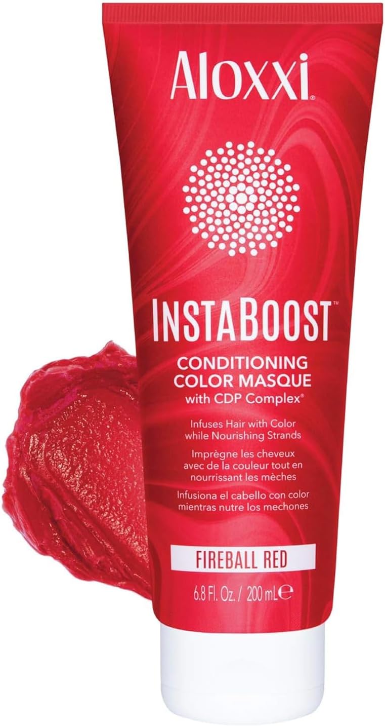 InstaBoost RED Color Depositing Conditioner Mask – Instant Temporary Hair Color Dye - Hair Color Masque for Deep Conditioning (Fireball Red), 6.8 Fl Oz (Pack of 1)