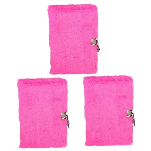 Operitacx 3 piezas de peluche Rosy Secret A Design Papelería Adorable Bloc de notas de dibujo cuaderno de regalos para estudiantes niños diario