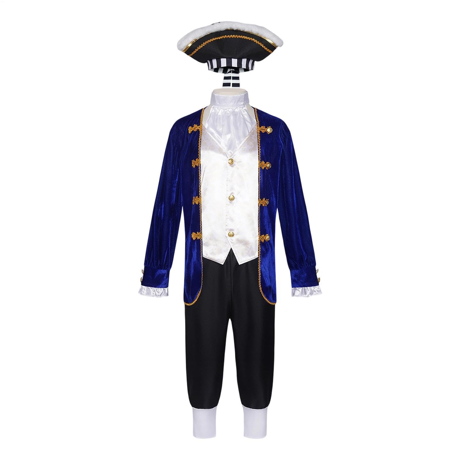 Storico Cosplay Uniforme Uomini Vestire Vestiti con Sciarpa Collo