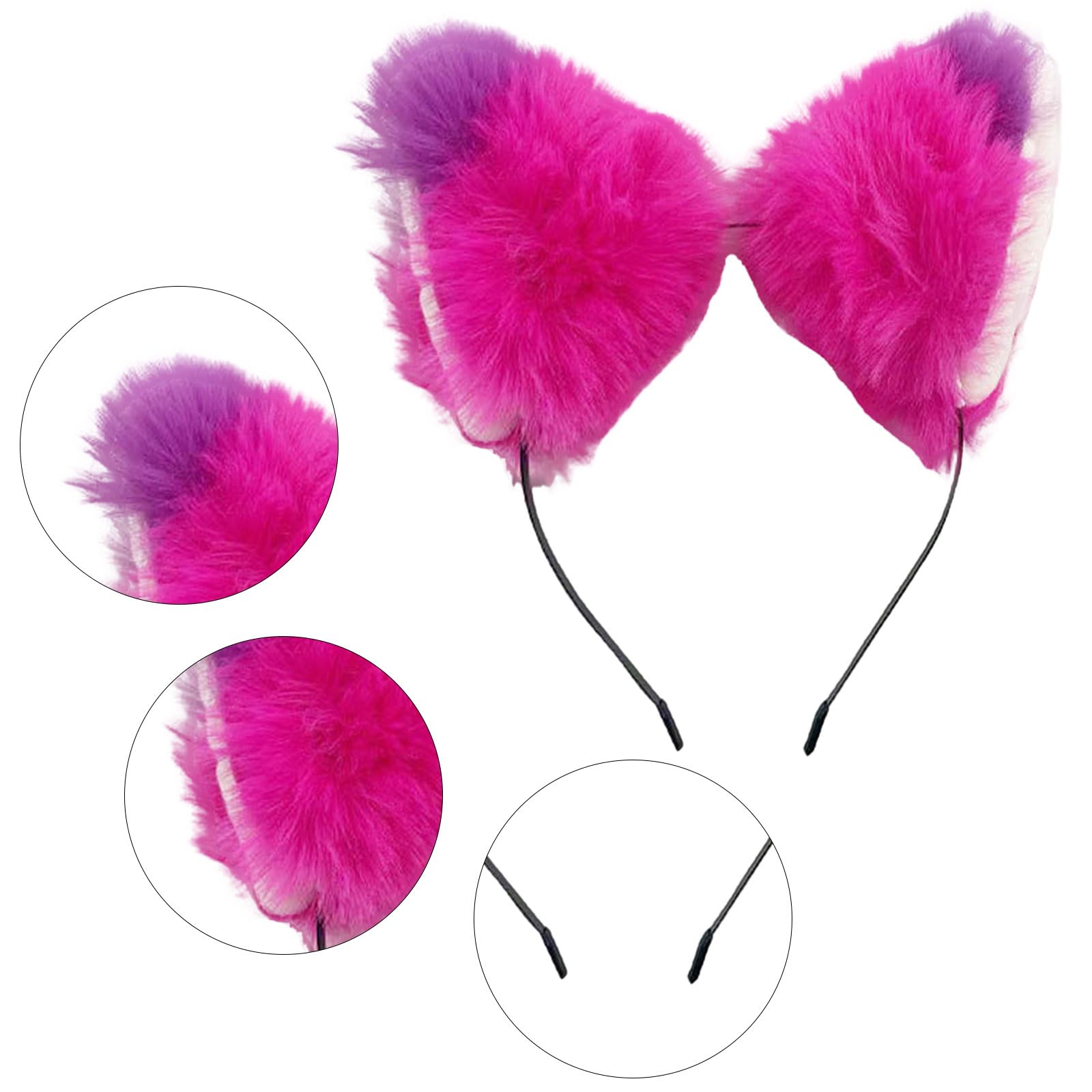 MUNSKT Pink and Purple Striped Cat Costume for Girls,7PCS Cat Ears Furry Tail Striped Socks Gloves for Halloween Easter Christmas Cosplay Accessories for Women - Image 3
