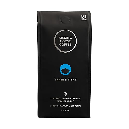 Three Sisters, Kicking Horse Coffee, Medium Roast, Ground, 10 oz - Certified Organic, Fairtrade, Kosher Coffee