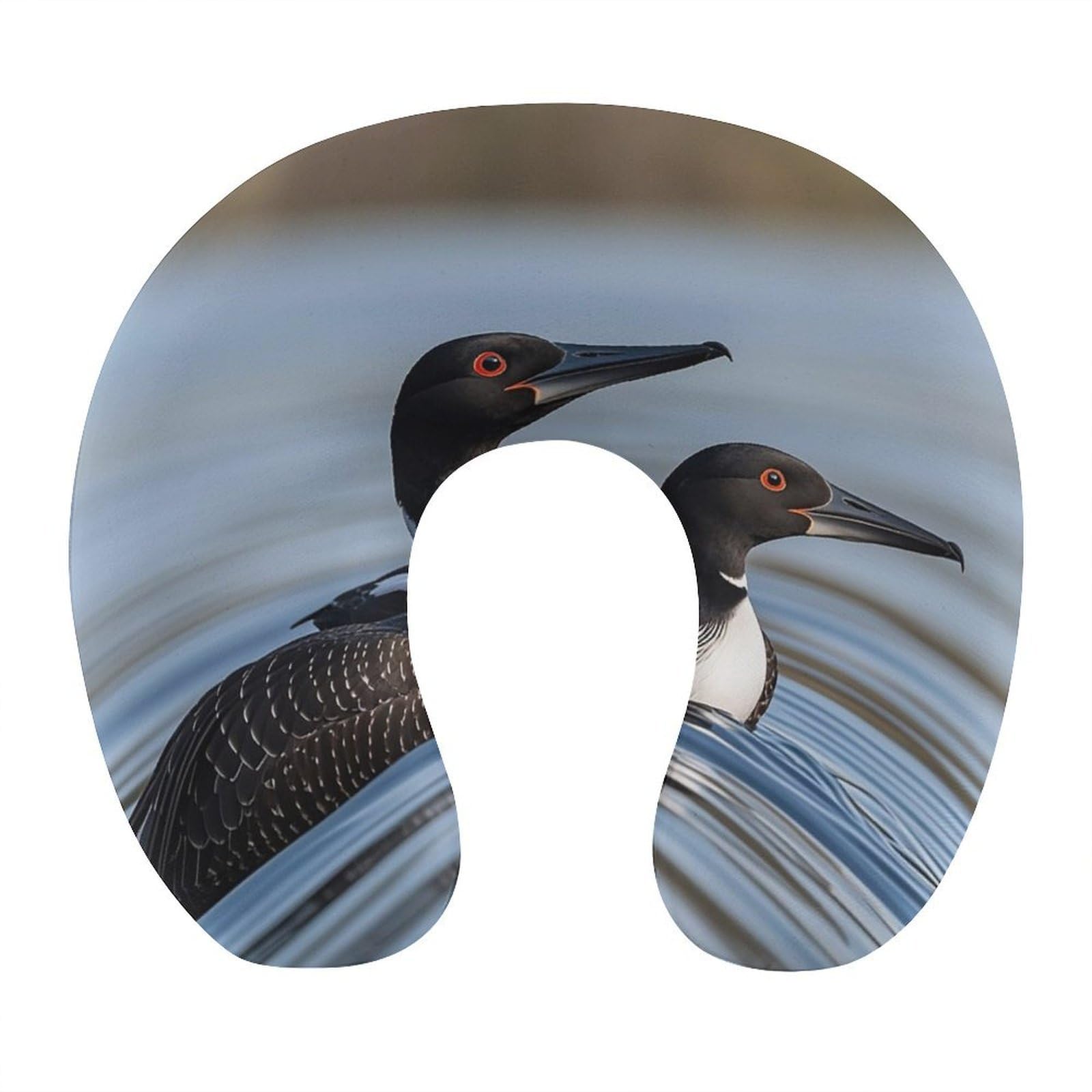 FekiLoot Loon Birds Travel Pillow U Shaped Neck Pillow Comfortable Memory Foam Pillow Portable Soft Headrest Lightweight Neck and Head Support for Planes Trains Self-Driving Cars