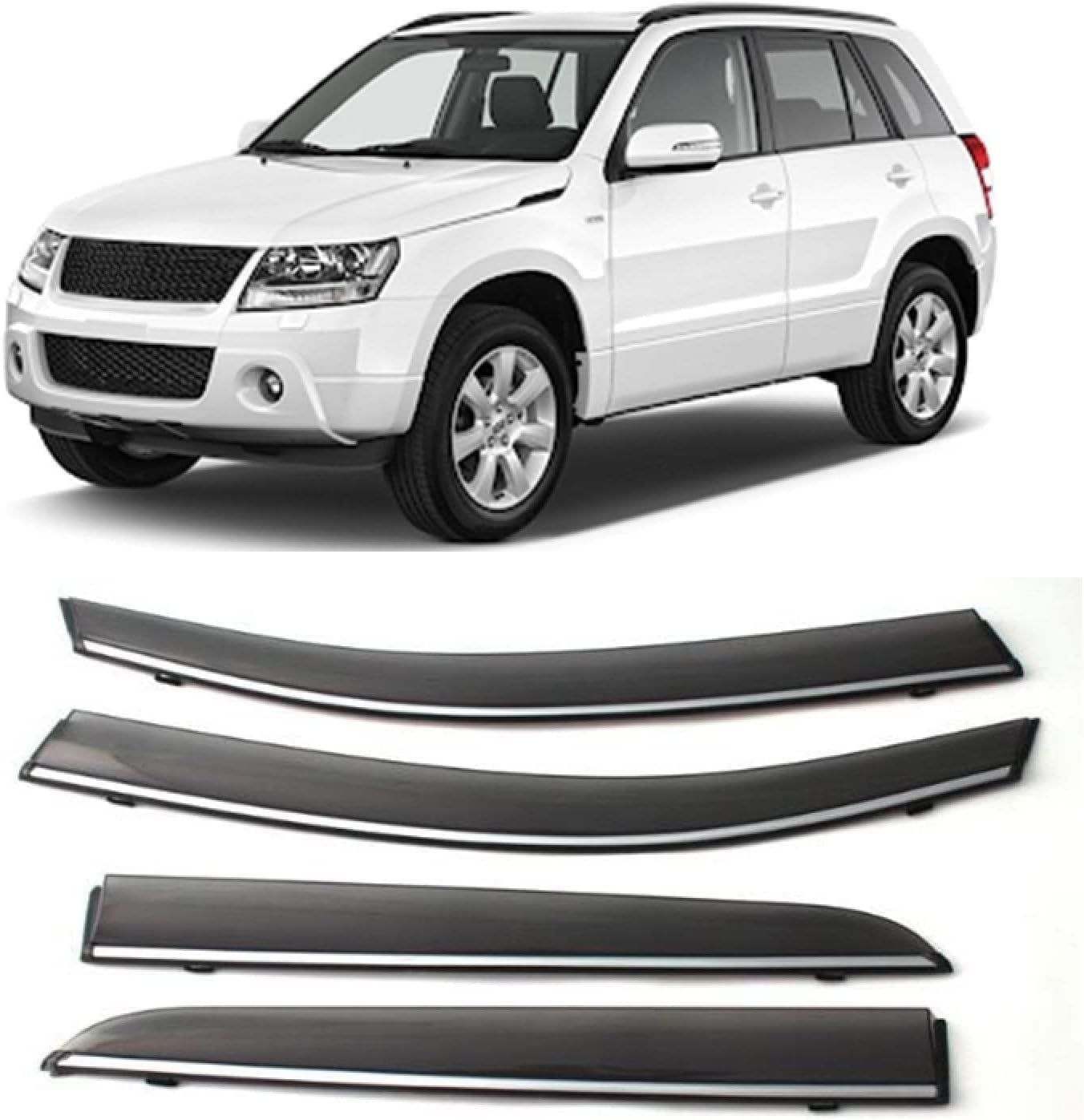 PANXUC Car Wind Deflectors for Suzuki Vitara 2007-2015, Side Window Wind Rain Deflector Window Visor Sun Rain Guard Smoke Guards