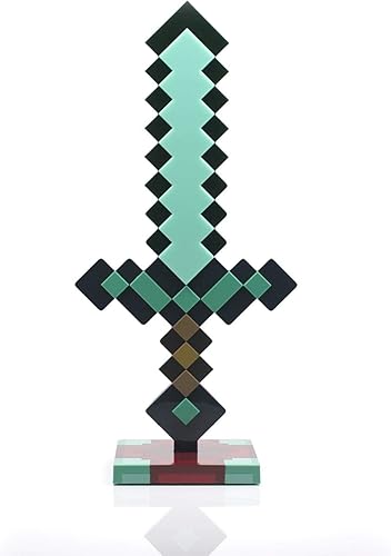 Minecraft Diamond Sword - Lámpara de noche LED de escritorio USB de 14 pulgadas, decorativa, divertida, segura e impresionante, juguete para bebés,