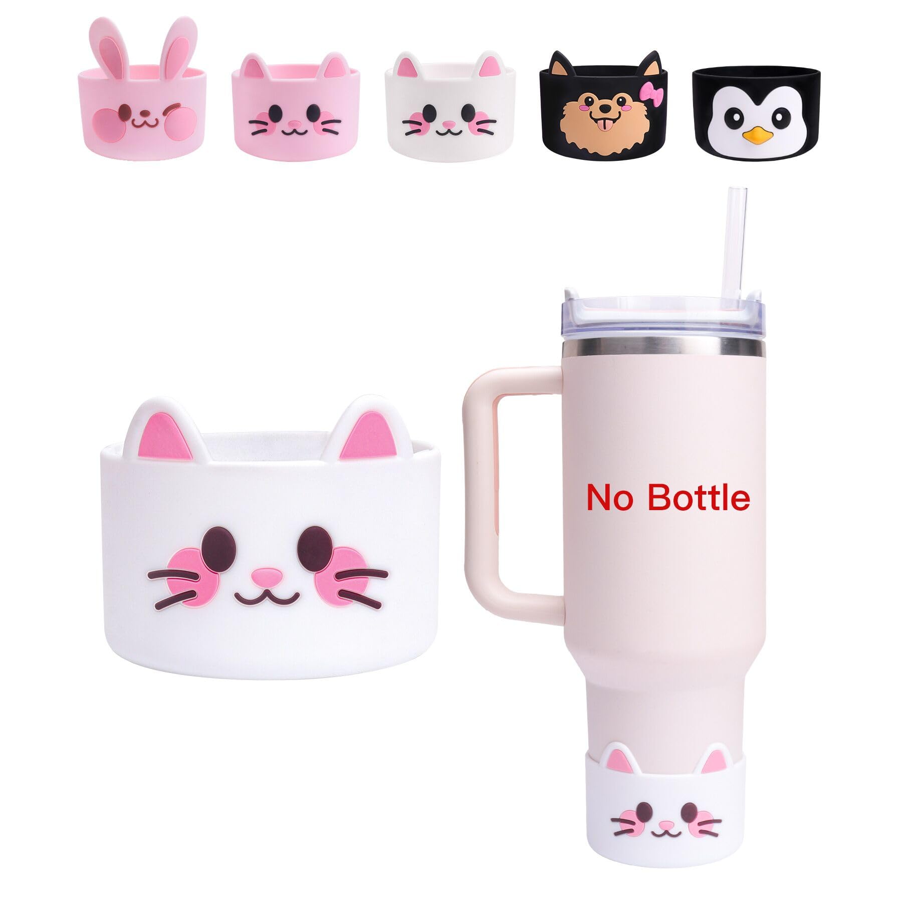 SEVENKA Silicone Boot for Stanley 40 30 oz Quencher Tumbler, IceFlow Water Bottle 30/20 oz, Cup Bottom Sleeve 3.1 inch Diameter