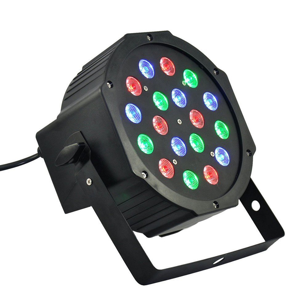TEMPO DI SALDI Faro Rgb 18W Faretto 18 Led Vari Colori Discoteca Sensore Sonoro Luce Colorata