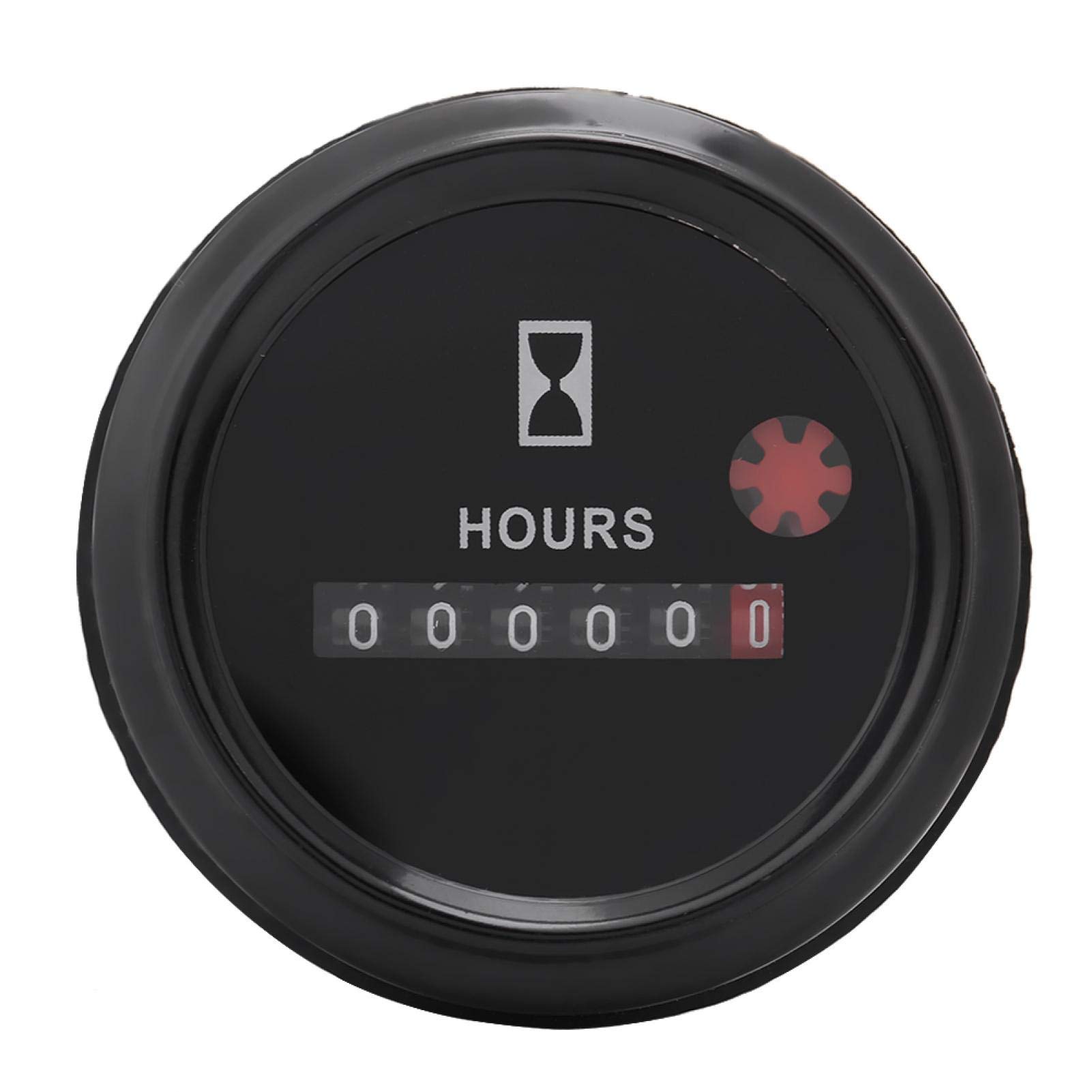 Compteur horaire, compteur horaire de bateau, compteur horaire de moteur, testeur de jauge de compteur horaire à quartz rond précis à 6 chiffres 12-36V DC AC pour moteur de camion de voiture de bateau