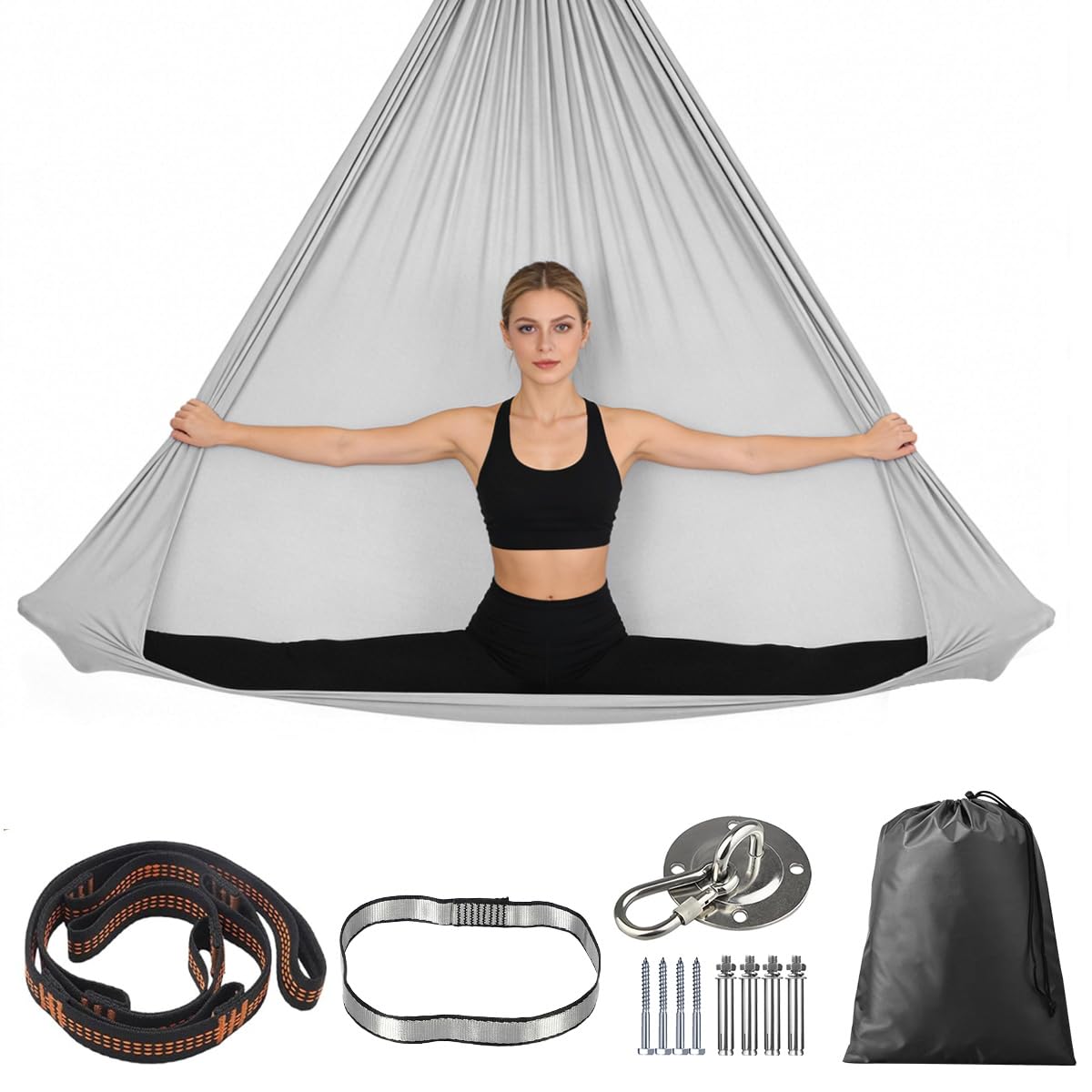 Kit de Columpio de Yogas con Accesorios de Suspensión para Yoga Aéreo y Fitness