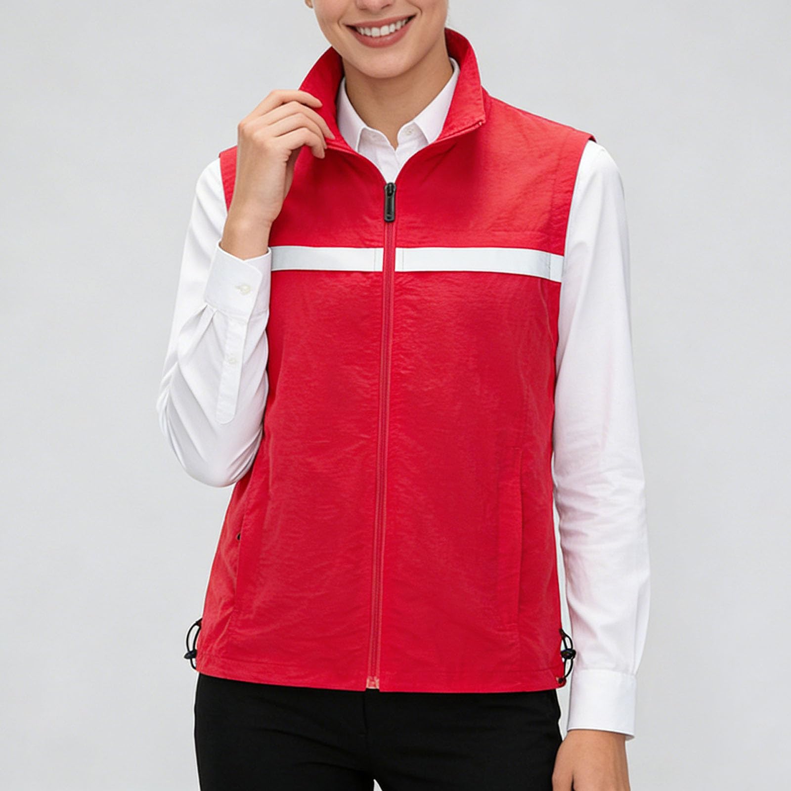 Gilet haute visibilité pour travaux de sécurité, gilet réfléchissant avec poches, veste d'avertissement d' pour activités extérieures