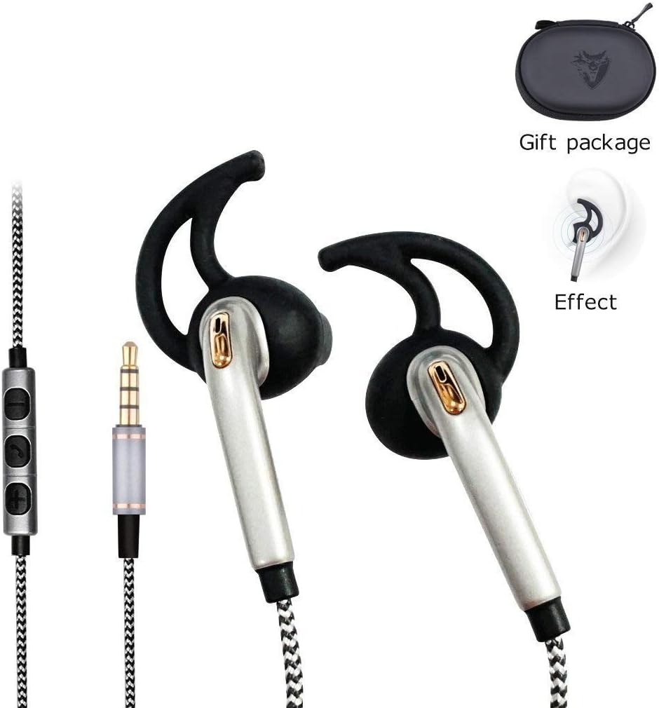 ENMEY 1.2 Meter Earbuds Runner Sport In-Ear Headset, Wired 3.5mm HIFI Earbuds with Built-In Microphone and Noise Isolating Stereo Sport Earphone Earbuds Cell Phone Headsets Microphone and Volume Control