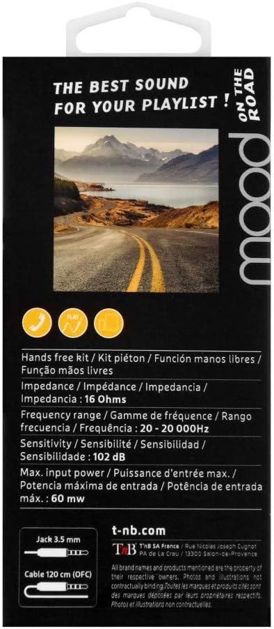 T'nB Mood headphone packaging showing features and specifications