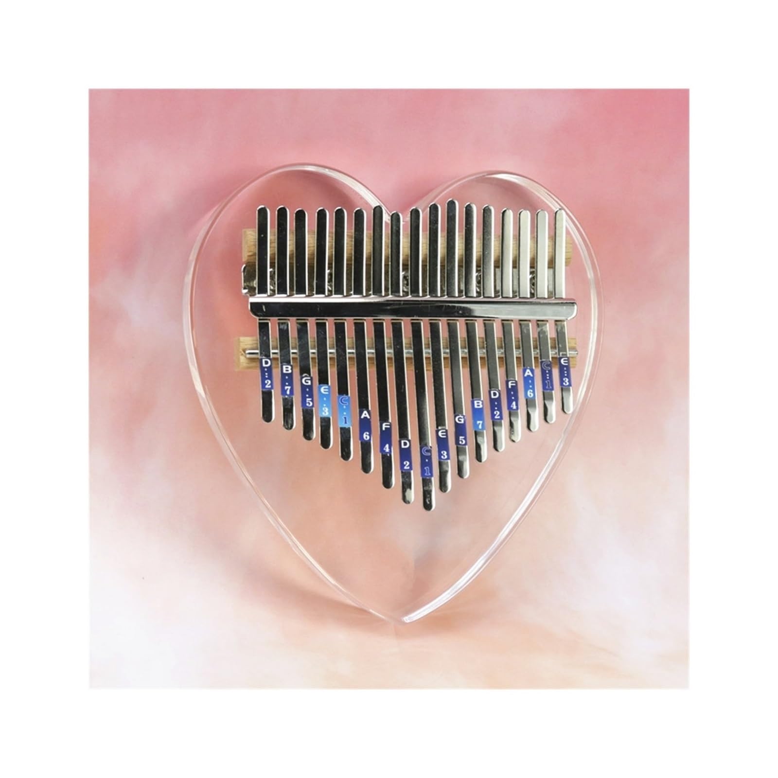 Anfänger Kalimba Liebesstil Daumenklavier Kalimba 17 Töne Anfänger Acryl buntes Kalimba-Fingerklavier
